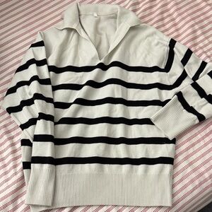 Striped Black and White Women's Sweater